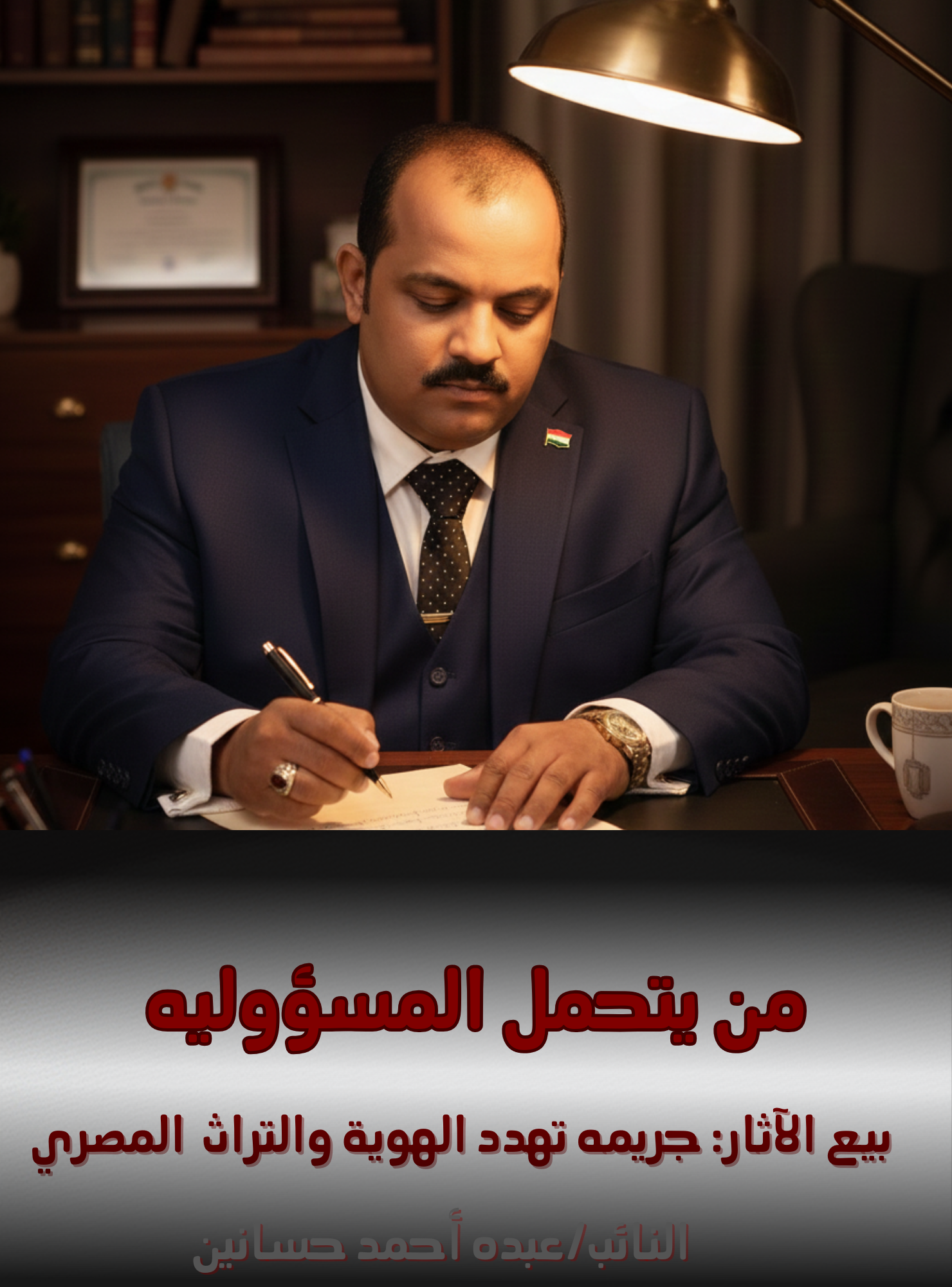 النائب عبده أحمد حسانين بيع الاثار هدم جزئي للتاريخ المصري